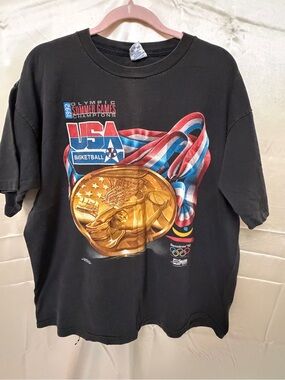 Vintage 1992 USA Basketball Olympic Champions T Shirt Salem XL Barcelona 92